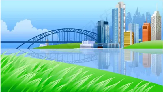 美丽的城市风光矢量素材