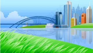 美丽的城市风光矢量素材