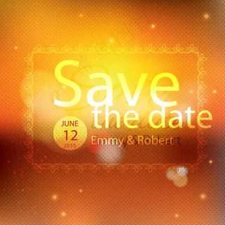 梦幻婚礼邀请卡矢量素材