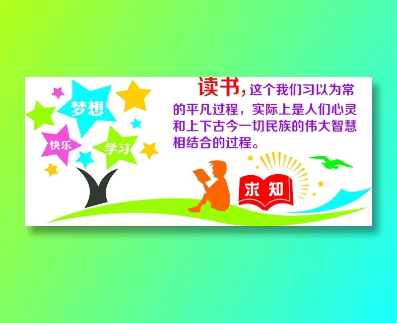 梦想 快乐 学习文化墙cdr矢量模版下载