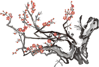 111款中国风水墨风梅花图片PNG...