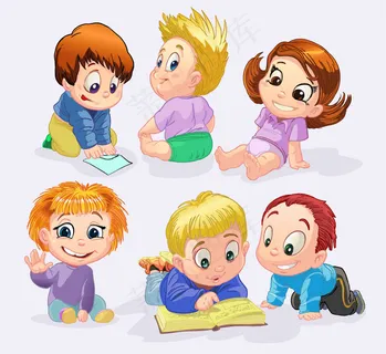 卡通纯真孩童矢量素材