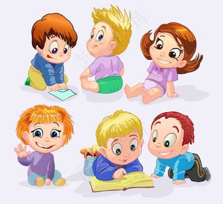 卡通纯真孩童矢量素材