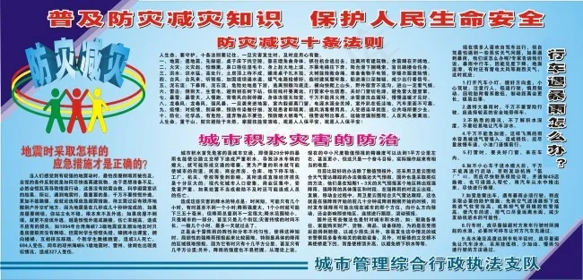 防灾减灾板报cdr矢量模版下载