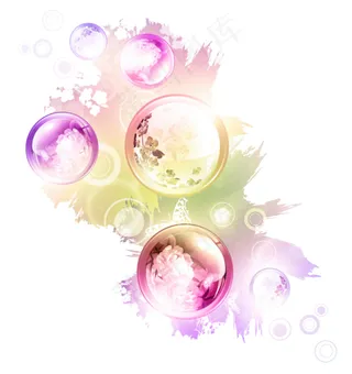多彩梦幻花纹气泡