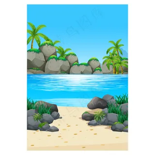 欢乐夏日海滨派对休闲时光旅游矢量