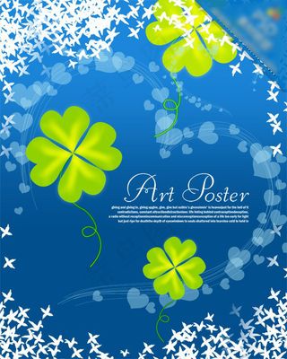 蓝色四叶草背景素材