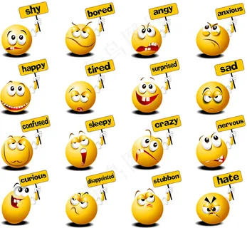 卡通QQ表情图标矢量素材