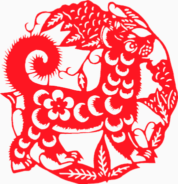 新春狗剪纸生肖喜庆矢量图03