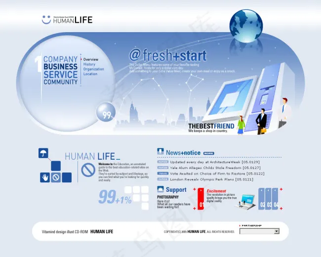 商务型公司网站psd模版下载