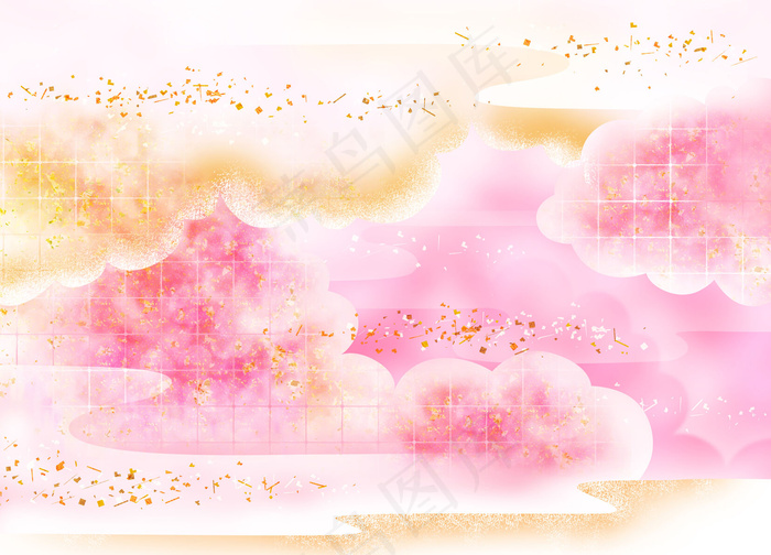 科幻粉花底纹花纹素材