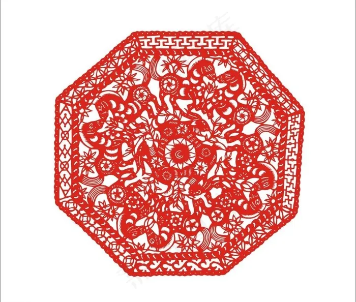 2014年 马剪纸图片cdr矢量模版下载