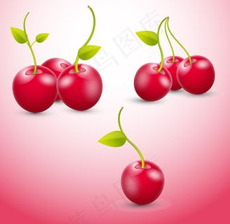 鲜红樱桃矢量图 AI