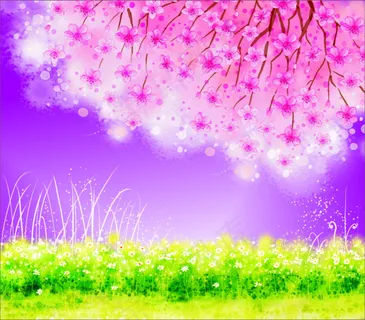 紫色渐变樱花背景