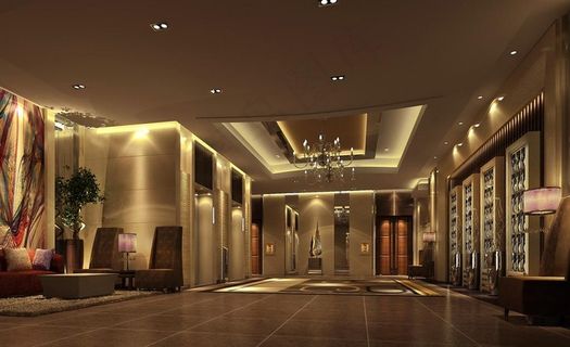 简欧风格酒店电梯厅效果图