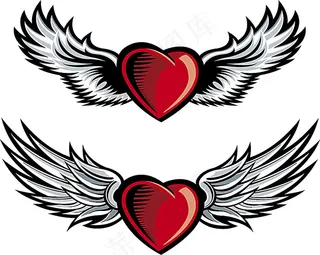 翅膀与心背景素材