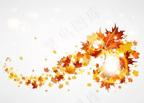 动感秋天枫叶矢量素材ai矢量模版下载