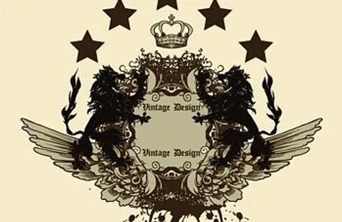 狮子，翅膀，皇冠矢量素材