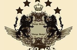 狮子，翅膀，皇冠矢量素材