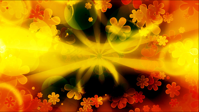 唯美金色花朵粒子飞舞动态LED背景...