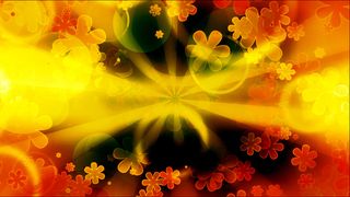 唯美金色花朵粒子飞舞动态LED背景...