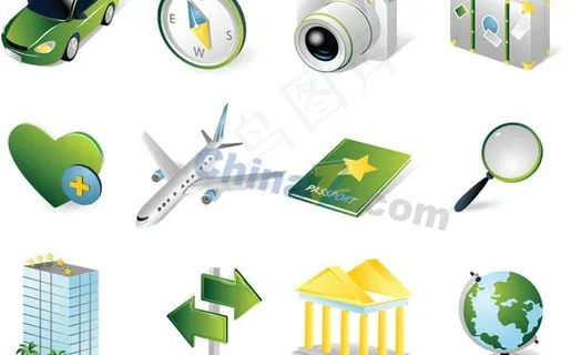 休闲生活图标矢量素材下载