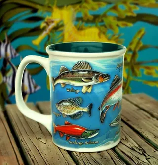 美国探险杯子鱼类图案图片