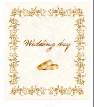 婚礼请帖戒指背景素材模板下载