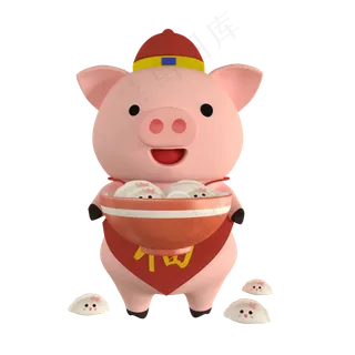 c4d立体猪饺子免费下载c4d立体猪饺子免费下载