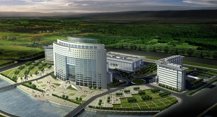 行政中心建筑效果图图片(3600X2160(DPI:72))psd模版下载