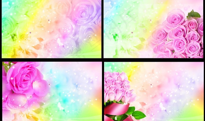 梦幻玫瑰卡片图片