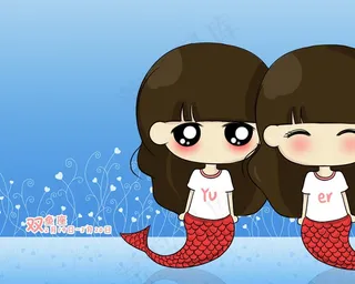 可爱动漫动画双鱼座高清桌面