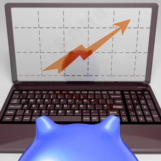 在屏幕上的图形显示增加的销售业绩