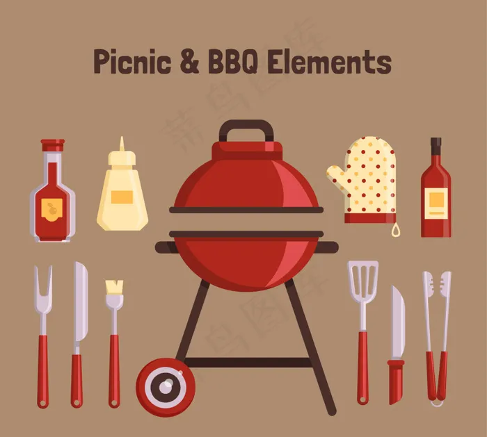 烧烤矢量素材ai矢量模版下载