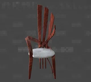 独特的木制圆垫椅