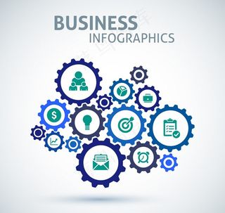 商务齿轮组设计矢量图