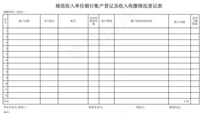 规范收入单位银行账户登记及收入收缴...