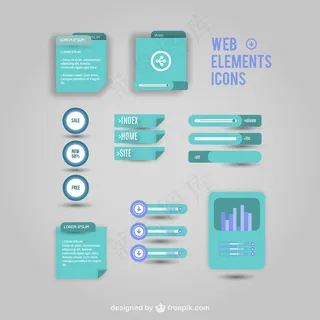 ppt素材时尚标签网页高档立体平面