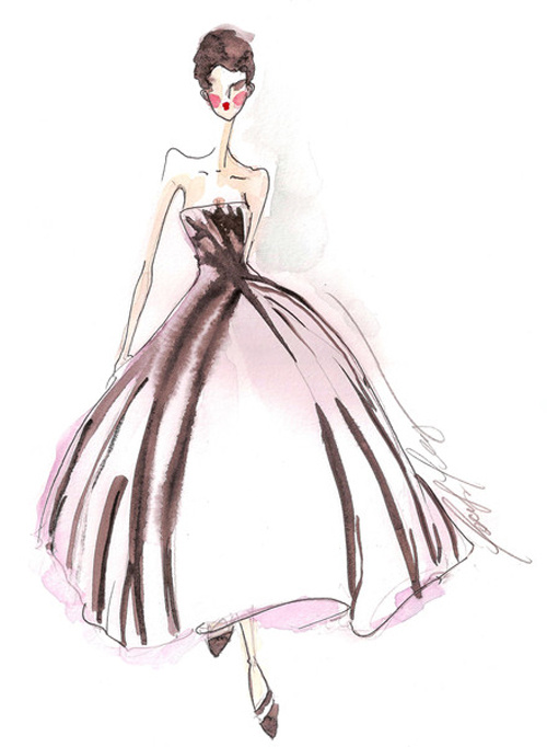 抹胸蓬蓬裙设计图