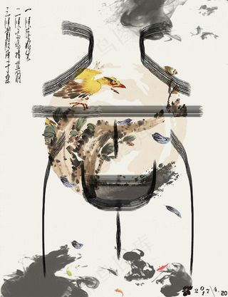 谷雨海报-水墨风