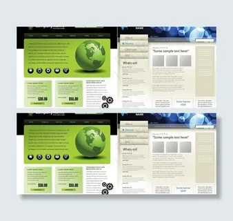 2套简单实用的Web模板矢量素材