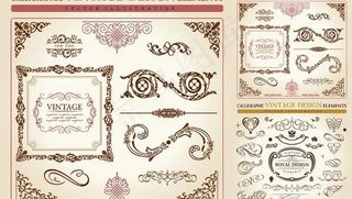 欧式装饰花边花纹矢量素材