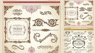 欧式装饰花边花纹矢量素材