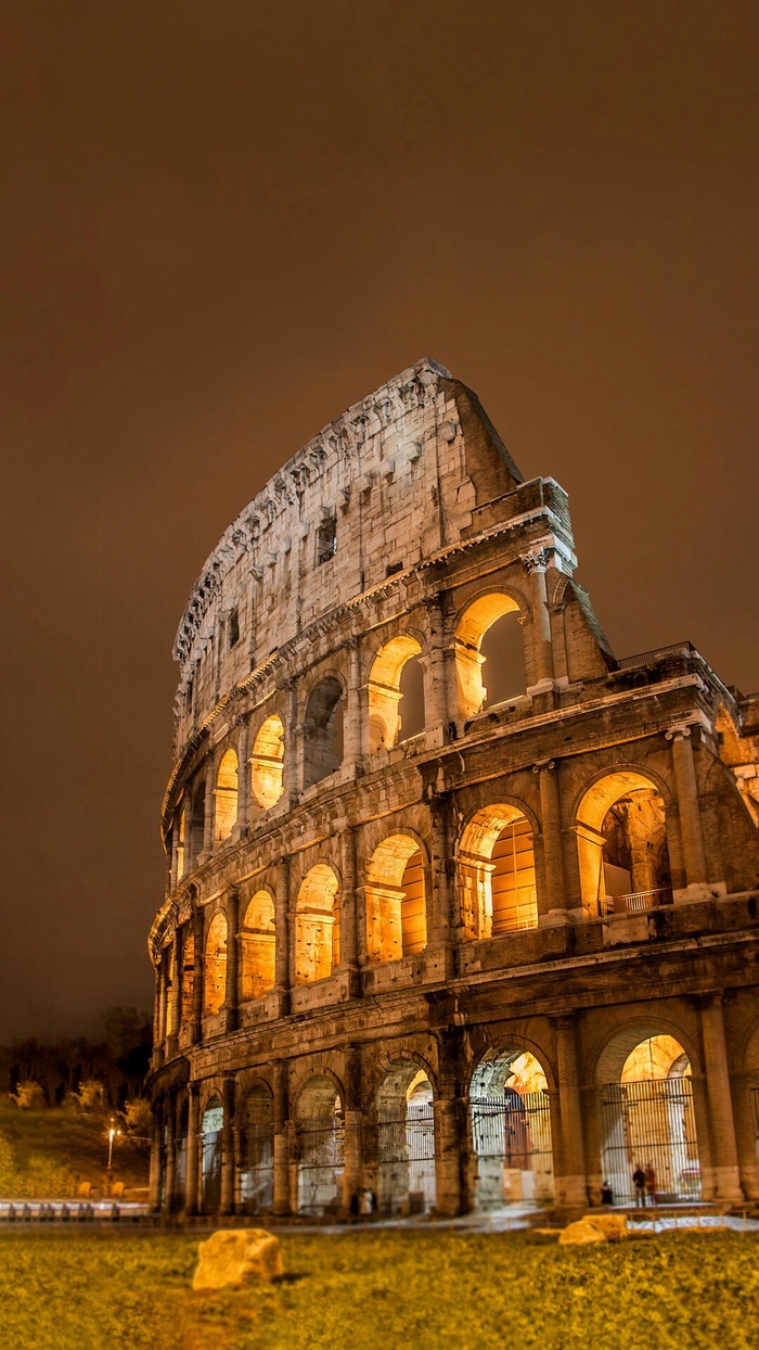 罗马斗角场夜景高清摄影图片