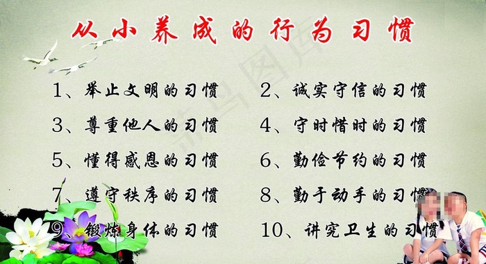 学生行为习惯展板图片