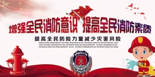 创意消防安全意识宣传海报PSD模板