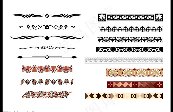 欧式边角花纹图片