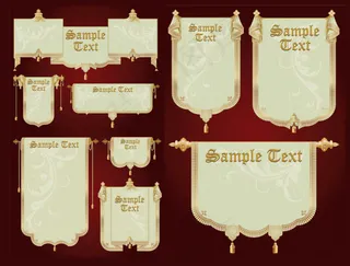 欧式锦旗矢量素材