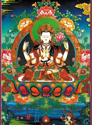 四臂观音唐卡图片