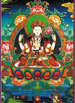 四臂观音唐卡图片